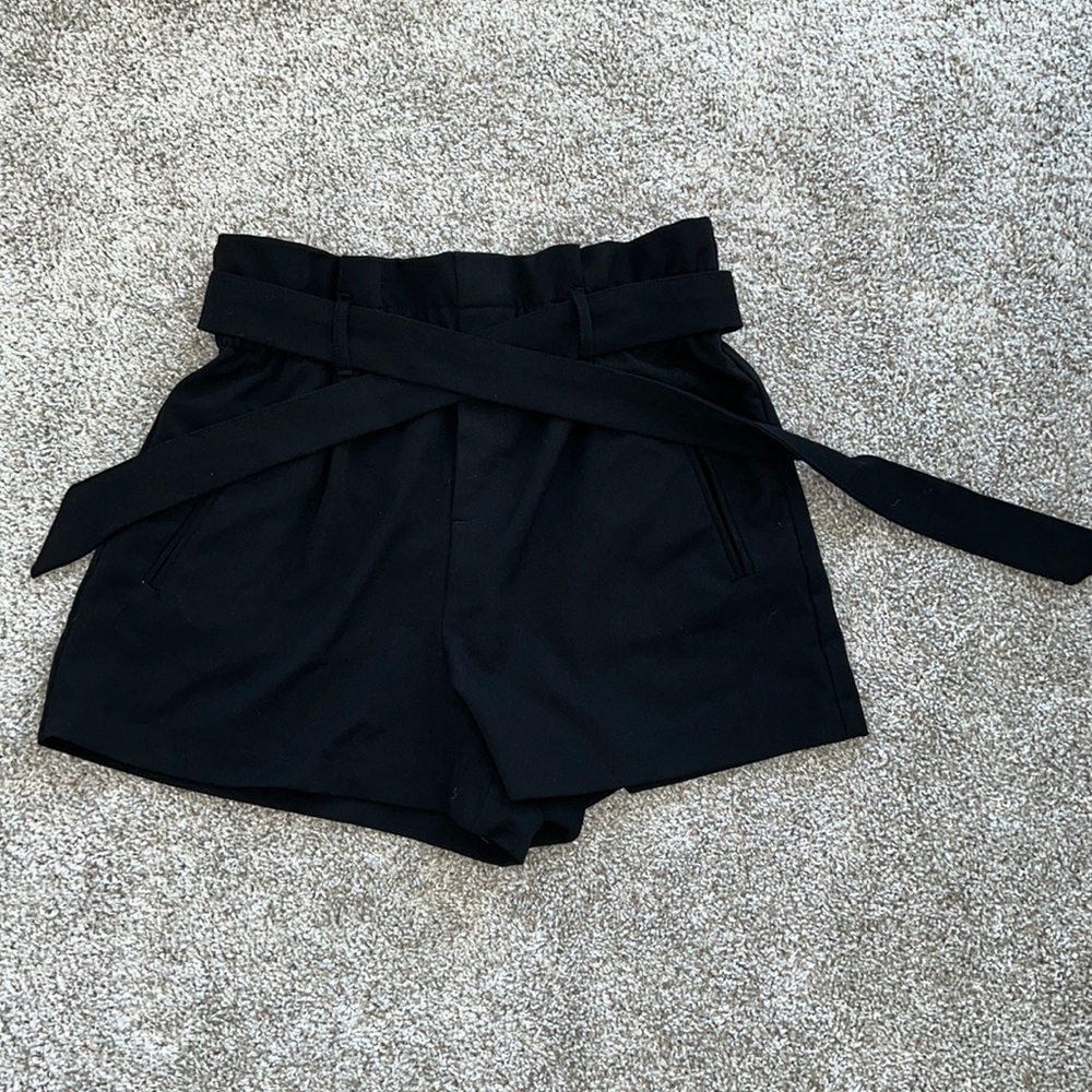 Zara high waisted tie shorts